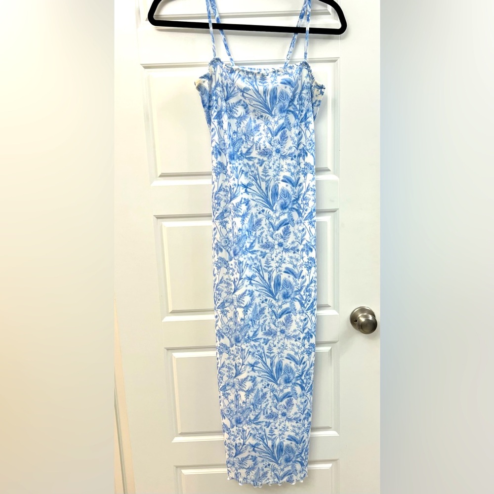 Bodycon Mesh lined midi Dress